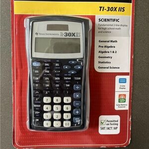 Texas Instrument Scientific Calculator SAT/ACT/AP TI-30X IIS Solar Battery NEW